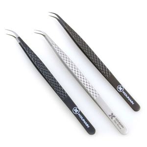 Kounain แหนบถอนขนตาสแตนเลสสีดำ14ซม. แยกบาง25องศาปริมาณนาโน - Product Image 6