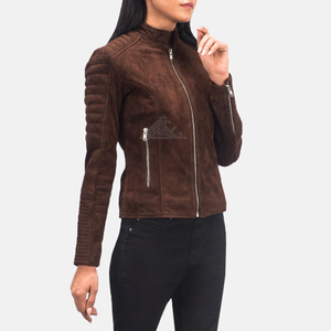 Vestes en cuir de motard pour femmes à la mode Logo personnalisé vêtements d'extérieur élégants de haute qualité pour l'hiver et l'automne vêtements de mode pour femmes - Product Image 3