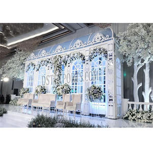 Victorian <b>Window</b> Theme Wedding Stage Elegant Theme Stage Setup for Asian Wedding New Design White Stage Setup for Party Decor UK - Product Image 1