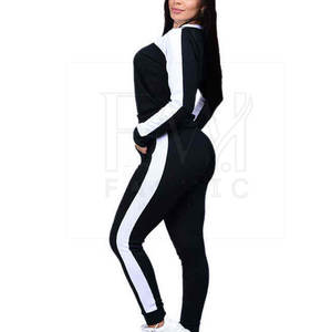 Trending Women's Winter Solid Sweating Custom Printed Logo 100% Cotton 2-Piece Long Sweatsuit Set para niñas - Product Image 4