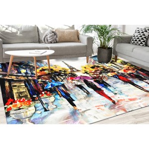 Tapis imprimé Eiffel Lover Gift - Design romantique de Paris, tapis doux non tissé - Product Image 2