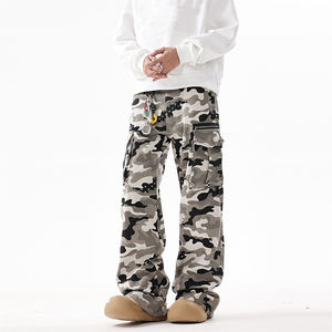 Fabricante de pantalones Cargo personalizados de alta calidad, pantalones Cargo con múltiples bolsillos para hombre, pantalones holgados de camuflaje - Product Image 3
