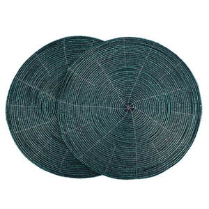 Juego de 2 manteles individuales redondos hechos a mano con cuentas Kaia, manteles de mesa de comedor decorativos de punto Floral para cocina, decoración del hogar - Product Image 1