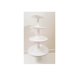 Support à gâteau en céramique blanche fait à la main en métal au design moderne à 3 niveaux pour le fabricant indien des plus précieux et luxueux - Product Image 1