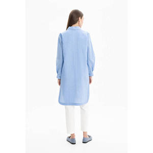 <b>Blue</b> Woven Fabric Crash Relaxed Fit <b>Tunic</b> - Product Image 4