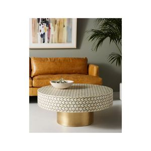 Consola con Incrustaciones de Hueso, Mosaico Floral Tallado a Mano, Otomana Moderna de Almacenamiento, Personalizable, Hecha a Mano, Ecológica para Dormitorio o Apartamento - Product Image 6