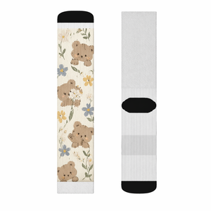 Chaussettes personnalisées imprimées, coton blanc, impression 360°, chaussettes vierges pour sublimation - Product Image 1