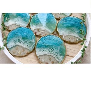 Ensemble de dessous-de-verre en céramique brillante pour la cuisine, la maison ou la restauration, design moderne, forme ronde, sous-verre pour tasse - Product Image 1