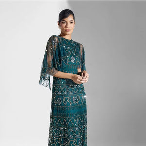 Vêtements décontracté en mousseline de soie à manches courtes pour la fête et les cocktails soirée robe formelle femmes dames élégant - Product Image 1