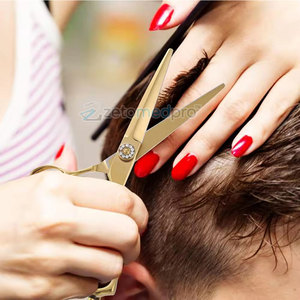 กรรไกรตัดผมระดับพรีเมียมเคลือบทอง กรรไกรตัดผมมืออาชีพ ชุบทอง - Product Image 6