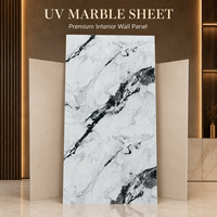 Panneau mural décoratif en PVC brillant MORLENX, imitation marbre veiné blanc et noir, pour intérieur commercial de luxe