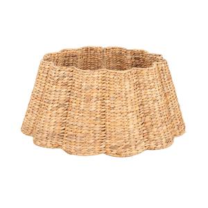 Scallop Water Hyacinth <b>Christmas</b> <b>Tree</b> Collar Handwoven Natural Fiber <b>Tree</b> <b>Skirt</b> Eco Friendly Holiday Decor - Product Image 1