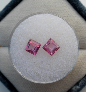 Piedra preciosa suelta facetada cuadrada de topacio Rosa natural para hacer joyas recubiertas de 3mm a 20mm - Product Image 3