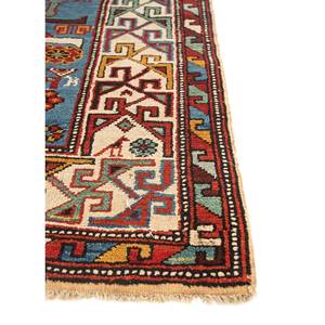 Alfombra Kiaan Azul de Lana Anudada a Mano con Patrón Geométrico, Rectangular, para Pasillo o Sala de Estar, 9x12 Pulgadas - Paem-1392 - Product Image 4