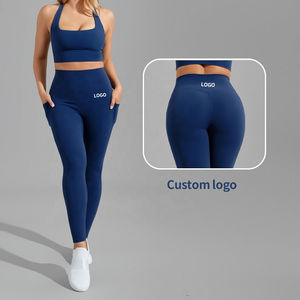 Top Ladies Casual Wear Pantalones Cintura alta Acanalado Mujeres Yoga Leggings Alta calidad Mujeres Leggings - Product Image 3
