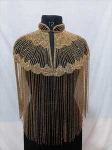 Elegante capa burlesca con hebras de cuentas, capa de lentejuelas para traje de Club festivo, se sujeta en el cuello, hermosa ropa de Festival - Product Image 2