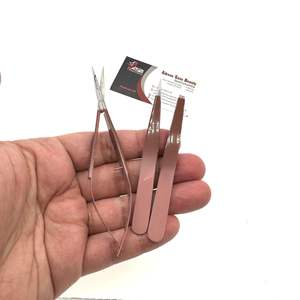 Pinzas de Cejas Profesionales de Acero Sostenible con Punta Inclinada y Logotipo Personalizado en Color Marrón Mocha Degradado, Hechas a Mano y Ecológicas - Product Image 6