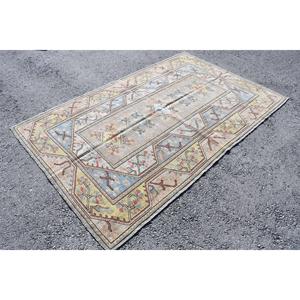 Alfombra de 5.1x7.8 pies, Alfombra Turca Vintage, Alfombra de Lana Azul - Product Image 1