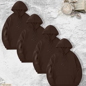 Sweatshirts à capuche solides en molleton de haute qualité pour hommes et femmes avec poche kangourou - Product Image 3