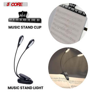 Support de musique 5-en-1 réglable pour bureau, porte-partitions portable, support de livre pliable tout en métal - Product Image 6