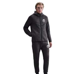 Veste à capuche zippée intégrale en polaire technique pour homme Noir chiné Légère Chaude Vêtement de sport d'entraînement Vêtement de sport haut de gamme - Product Image 3