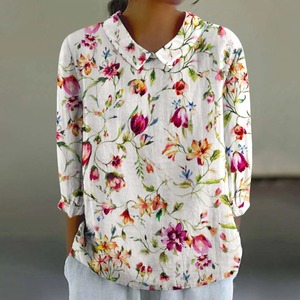 Chemisier élégant pour femmes 2024 printemps automne contraste rayé costume col à manches longues chemise bureau dame Cardigan Blouses - Product Image 2