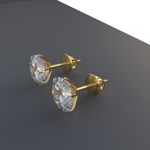 Avarta Jewellery Oro de 18K 2 quilates Cada uno Moissanite Solitaire Stud Pendientes - Product Image 5