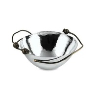 Bol de service de luxe écologique en métal, avec piétement en feuille d'or et motif de branche, moderne et décoratif, pour fruits et salades, avec cuillère dorée