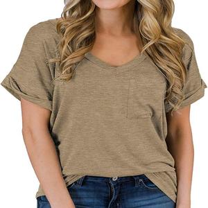 T-Shirt à manches courtes pour femmes, haut en coton tricoté, haut court de Fitness, OEM, bas prix, fournisseur exclusif - Product Image 6