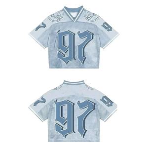 เสื้อครอปสำหรับผู้ชายเสื้อฟุตบอลเบสบอลเสื้อกีฬาผ้าตาข่ายพิมพ์ลายสกรีนเสื้อผ้าออกแบบได้ตามต้องการ - Product Image 2