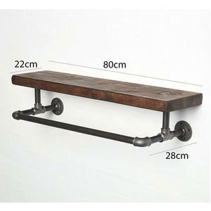 KTT68023 Pine Wood Pipe Wall Shelf for <b>Wardrobe</b> for Clothing Storage - Product Image 5