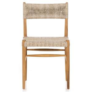 Silla de Comedor Moderna para Apartamento, Estructura de Madera de Teca Maciza con Asiento y Respaldo de Ratán Sintético Tejido para Uso en Interiores y Exteriores - Product Image 2