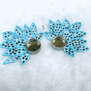 ที่ใส่เทียนทีไลท์ทรงดอกกุหลาบสีสันสดใสพร้อมที่จับกระจกสำหรับตกแต่งคริสต์มาส - Product Image 3