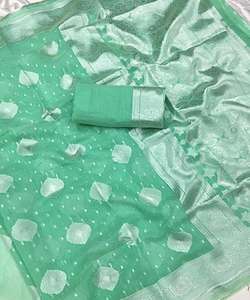 Sari estampado de seda y algodón para mujer, prenda de vestir India al mejor precio, venta al por mayor, Surat étnico - Product Image 4