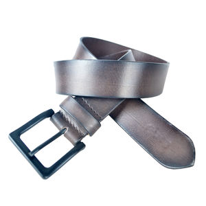 Premium Quality Vintage Burnished <b>Genuine</b> <b>Leather</b> <b>Belt</b> for Men Custom Length 100% Solid Brass Matt Finish Buckle Formal Wear - Product Image 1