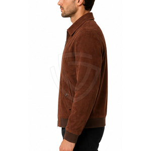 Everyday <b>Suede</b> <b>Leather</b> <b>Jacket</b> For Men Crafted With Genuine <b>Suede</b> Smooth Finish Secure Button Closure And Refined Modern Style - Product Image 5