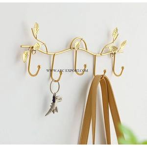 <b>Decorative</b> Golden Brass Tribal <b>Coat</b> Wall Tile <b>Hooks</b> Hat Holders Hanging Hangers Durable Indian Craft Wholesale Accessories - Product Image 6