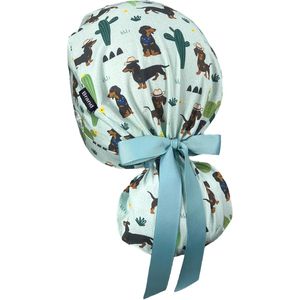 Chapeau d'hygiène coupe confortable queue de cheval ouverture ruban cravates dos bas quantité minimale de commande modèle personnalisé vente en gros en vrac dentaire tech hygiéniste gommage casquettes - Product Image 5
