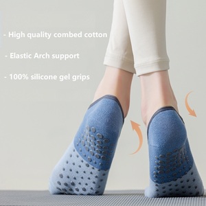 Calcetines de Yoga de cinco dedos para mujer, varios colores, antideslizantes, de algodón, Spandex, Gel de silicona, cómodos, transpirables para Pilates, Fitness, <span class=keywords><strong>deportes</strong></span> - Product Image 4