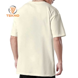 Qualité supérieure 100% coton pour hommes T-shirt coupe surdimensionnée respirant style été tricoté avec impression de logo personnalisé et longue longueur - Product Image 2