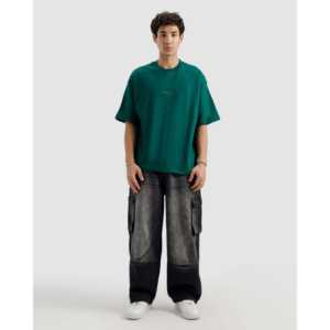 เสื้อยืดคอตตอน 100% สีเขียวเรซซิ่ง รุ่น Essential เนื้อผ้าเจอร์ซีย์หนาพิเศษ ดีไซน์เนอร์ สำหรับทำงาน พร้อมงานพิมพ์ซิลค์สกรีน - Product Image 5