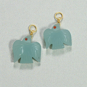 Pendentifs et breloques d'oiseaux en pierres précieuses sculptées à la main - Apprêts de bijoux en pierre naturelle en gros - Product Image 4