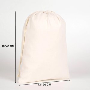 Custom Logo Cotton Drawstring <b>Pouch</b> 12 X 16\" <b>Laminated</b> 4 oz for Clothing Watches Packaging and Dust with Embroidery Logo - Product Image 3