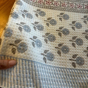 Serviettes de bain de golf fabriquées à la main en bloc d'Inde 100% ensemble d'essuie-mains de haute qualité en coton gaufré - Product Image 1