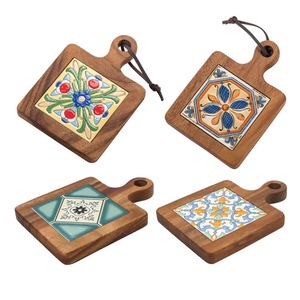 Nouveau Style Vintage antidérapant Acacia bois carrelage carré repassage napperon personnalisable bois résistant à la chaleur Pad Pot tapis - Product Image 2