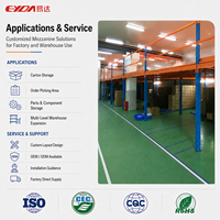 Système de rayonnage industriel en acier pour mezzanine, robuste, multi-niveaux, protégé contre la corrosion, plateforme d'entrepôt à taille personnalisable