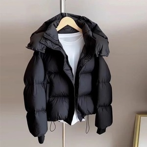 Personalizado 100% Nylon invierno Vintage negro impermeable a prueba de viento estándar con capucha soporte Zip-Up Puff High Street chaqueta para hombres - Product Image 1