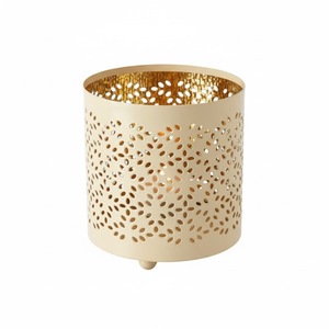 Lanterne porte-bougie moderne bleu marine en métal, motif feuille découpé au laser, pour décoration intérieure, centre de table, fournitures hôtelières, vente en gros - Product Image 6