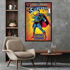 Modern Style Superman <b>Poster</b> Comic Cover with Kryptonite and Nevermore Paper Wall Art - Product Image 2