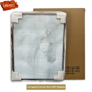 Retrato de caballo blanco texturizado personalizado de UNIART, pintura <span class=keywords><strong>al</strong></span> <span class=keywords><strong>óleo</strong></span> gruesa, retrato de Animal pintado a mano, pintura <span class=keywords><strong>al</strong></span> <span class=keywords><strong>óleo</strong></span> acrílica, obra de arte - Product Image 6